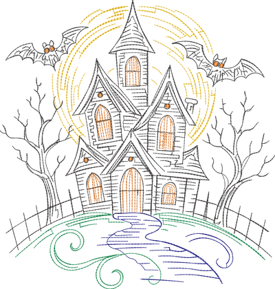 Haunted Mansion Castle Bats Full Front Runline