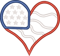 Heart Flag Usa embroidery design preview