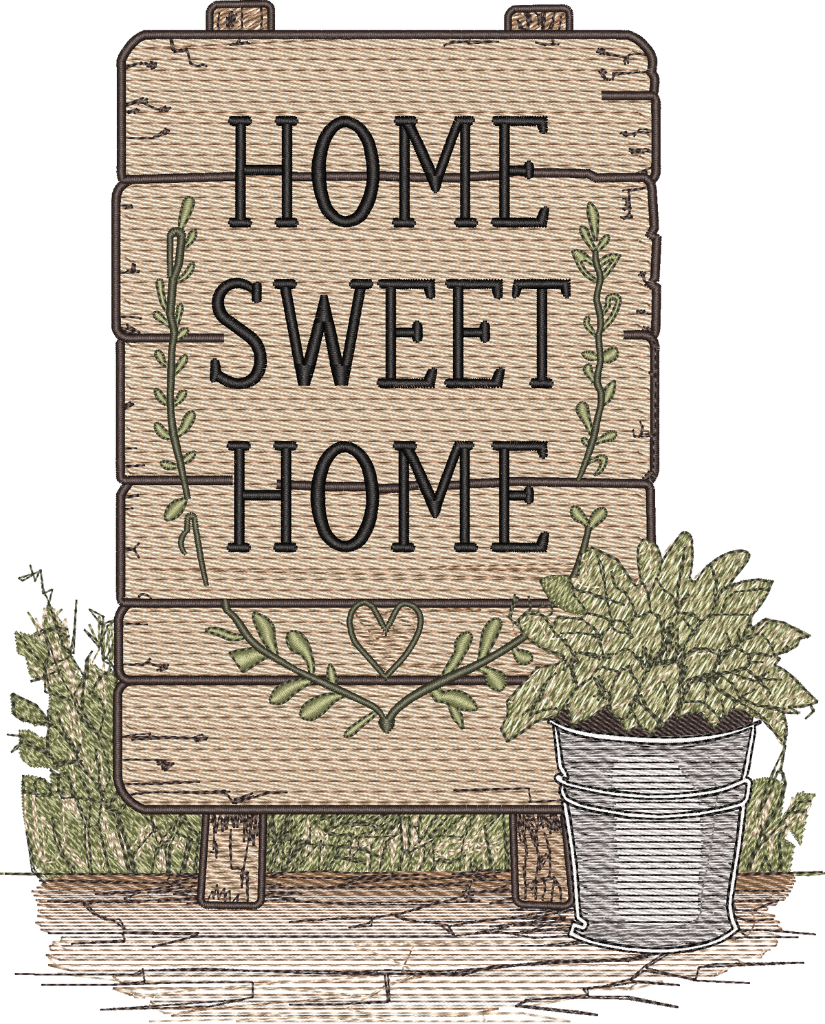 Home Sweet Home Sign Bucket