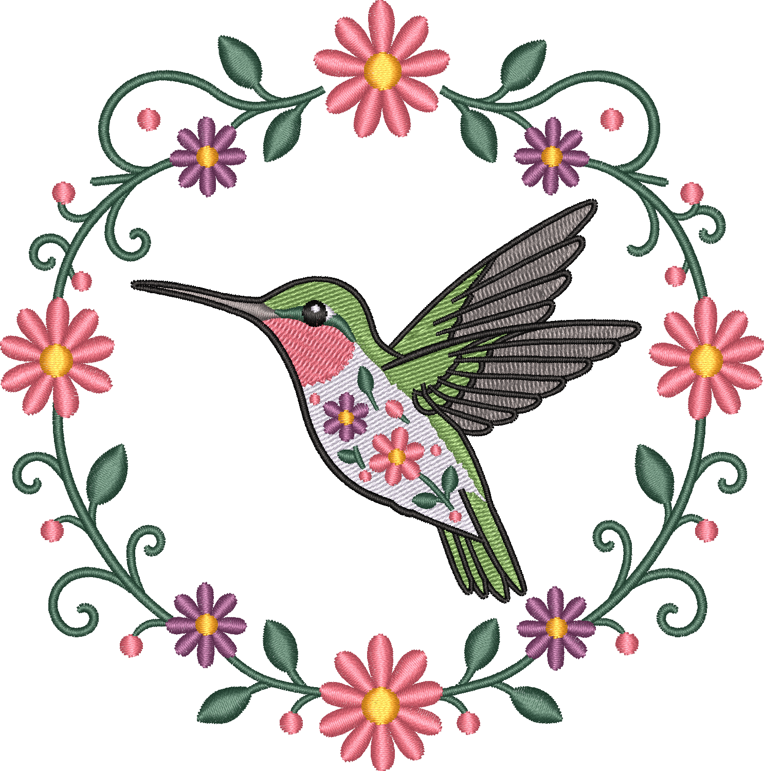 Hummingbird Circle Flowers