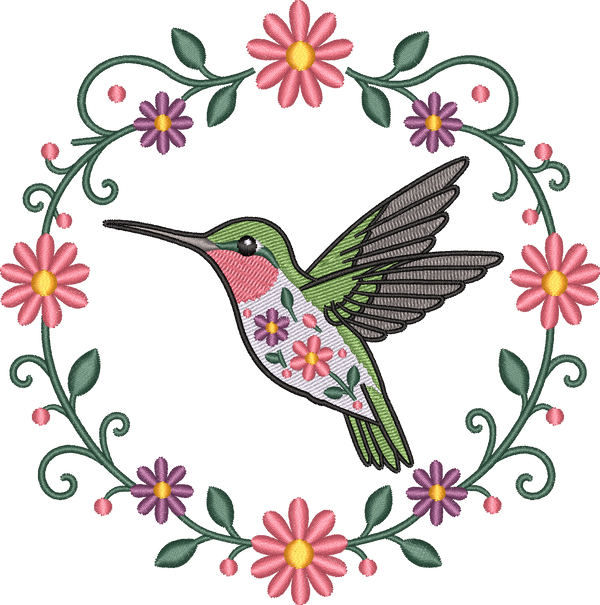Hummingbird Circle Flowers