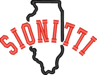 Illinois State Upside Down — embroidery design preview