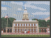 Independence Hall Phili embroidery design preview