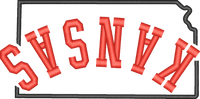 Kansas State Upside Down — embroidery design preview