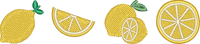 Lemons embroidery design preview
