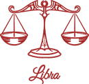 Libra Zodiac Scales Red