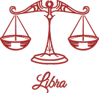 Libra Zodiac Scales Red