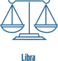 Libra Zodiac Scales Blue