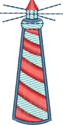 Striped Lighthouse Red Teal