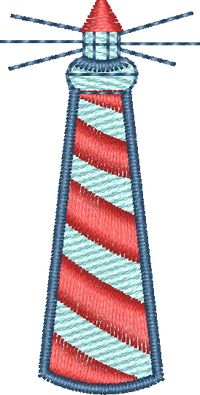 Striped Lighthouse Red Teal