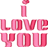I Love You Pink Lettering