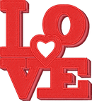 Love Block Letters Heart