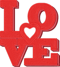 Love Block Letters Heart
