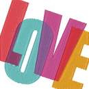 Love Colorful Block Letters
