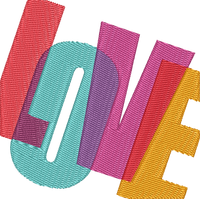 Love Colorful Block Letters