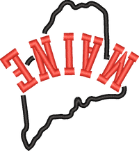 Maine State Upside Down — embroidery design preview