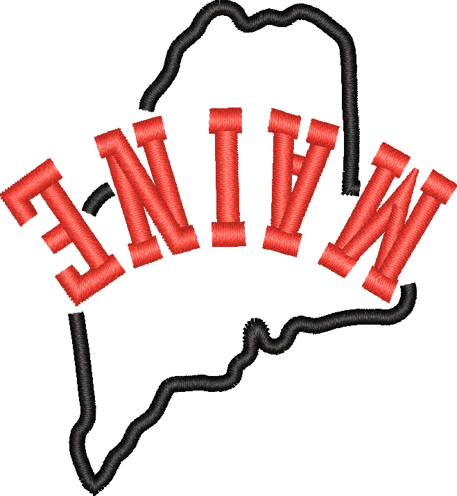 Maine State Upside Down