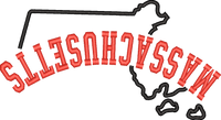 Massachusetts State Upside Down — embroidery design preview