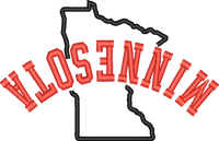 Minnesota State Upside Down — embroidery design preview