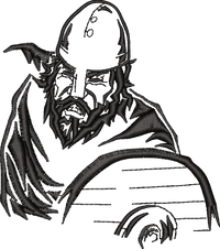 Bald Monk With Barrel