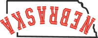 Nebraska State Upside Down — embroidery design preview