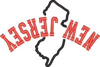 New Jersey State Upside Down — embroidery design preview