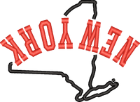 New York State Upside Down — embroidery design preview