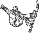 Snowboarder Outline