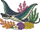 Ocean Manta Ray Floral