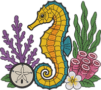 Ocean Seahorse Floral