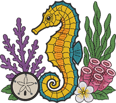 Ocean Seahorse Floral