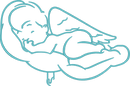 Outline Sleeping Baby Angel