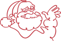 Outline Santa Waving