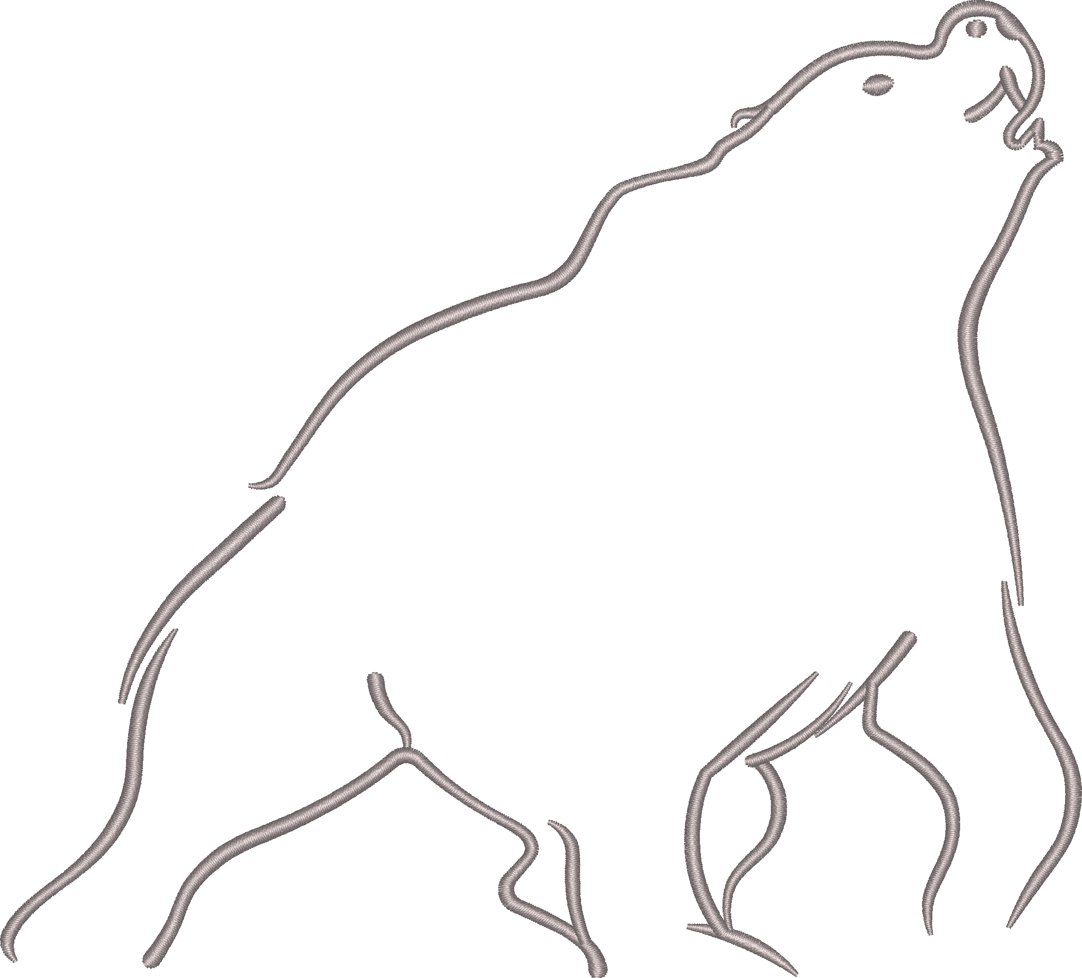 Outline Roaring Bear