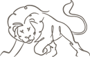 Outline Prowling Lion