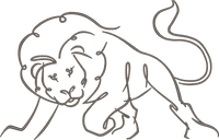 Outline Prowling Lion