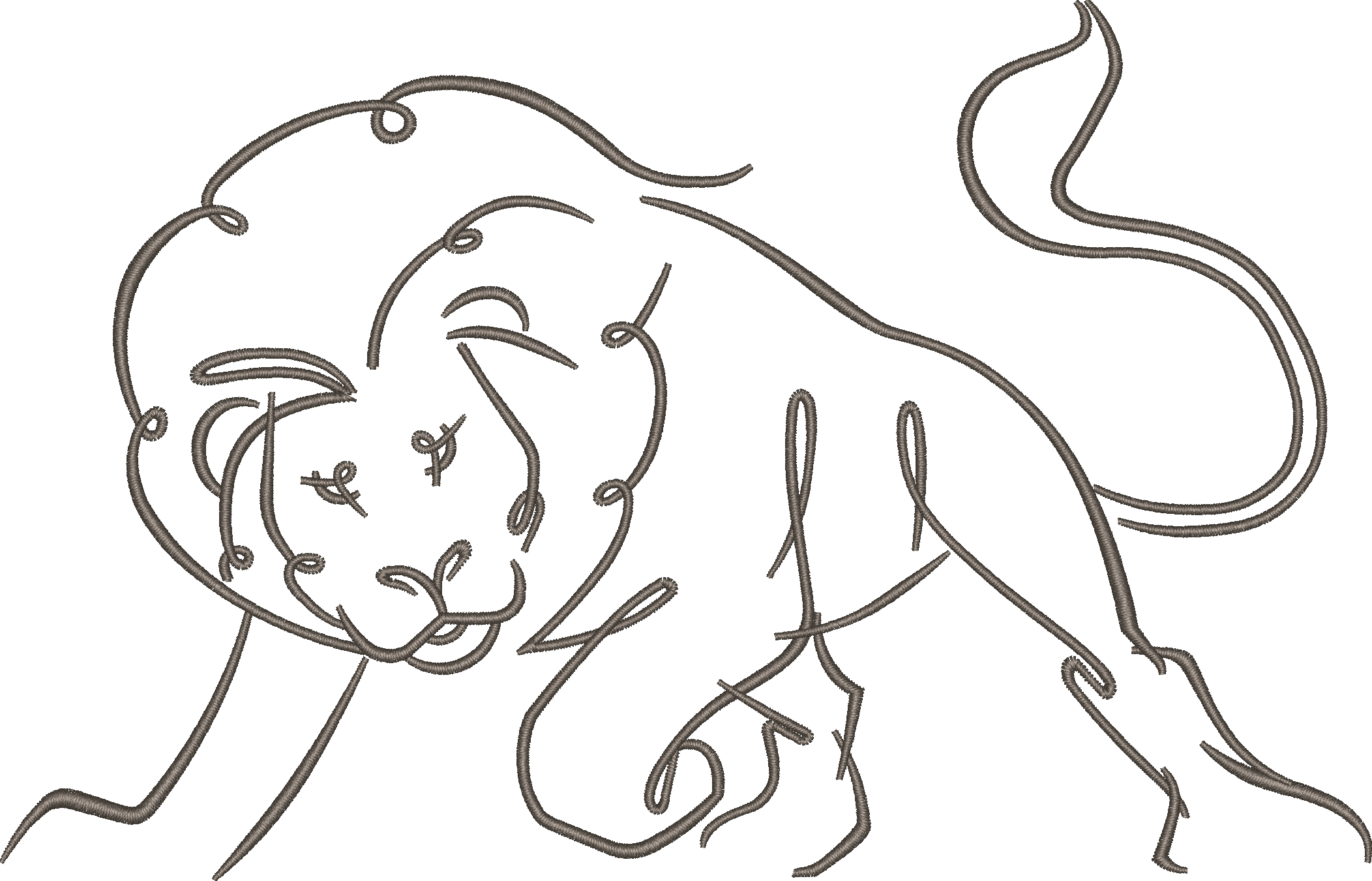 Outline Prowling Lion