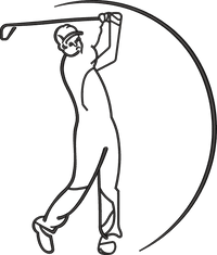 Outline Golfer Swing