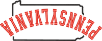 Pennsylvania State Upside Down — embroidery design preview
