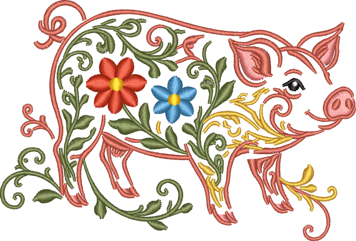Pig Filled Flowers
