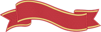 Red Gold Wavy Banner Ribbon