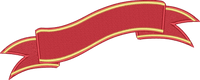 Red Gold Curved Banner Ribbon
