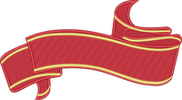 Red Gold Flowing Banner Ribbon