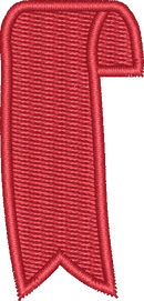 Red Vertical Banner Ribbon Outline