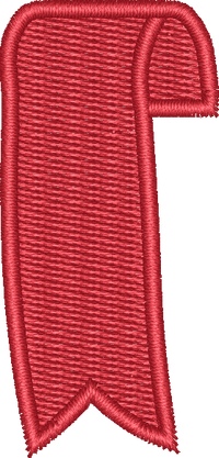 Red Vertical Banner Ribbon Outline