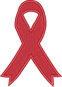 Red Awareness Ribbon Filled