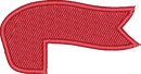 Red Pennant Flag Ribbon Right