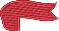 Red Pennant Flag Ribbon Right
