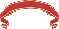 Red Gold Arched Banner Ribbon