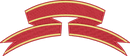 Red Gold Curved Banner Ribbon Split